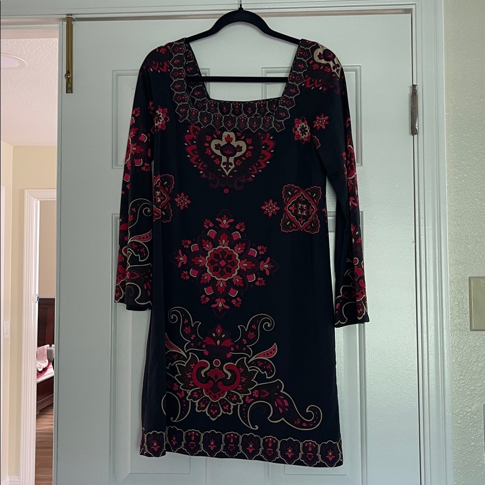INC International Concepts Black and Pink Floral Dress Size Small - NEW
